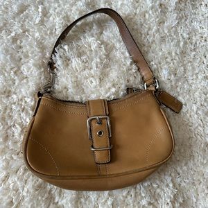 Camel Leather Coach shoulder bag